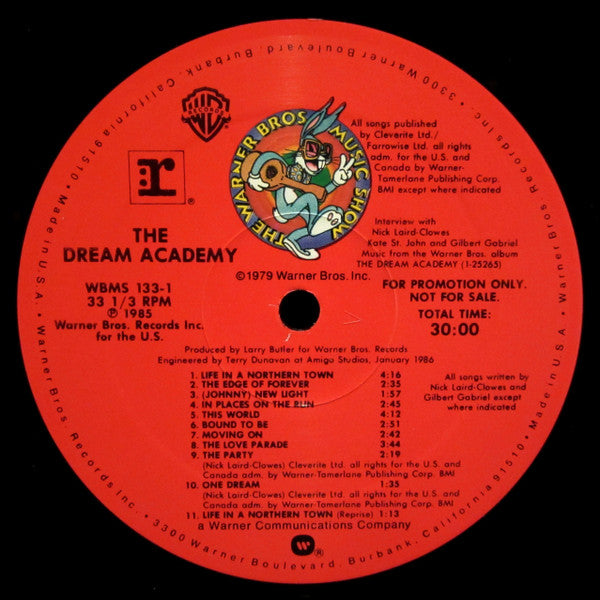 The Dream Academy - The Warner Bros. Music Show (Live), LP vinyl, on Warner Bros. Records (1985)